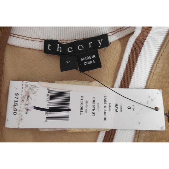 New Theory‎ Ihaya Chestnut Classic Suede Dress sz 0 $715rt - Picture 4 of 5